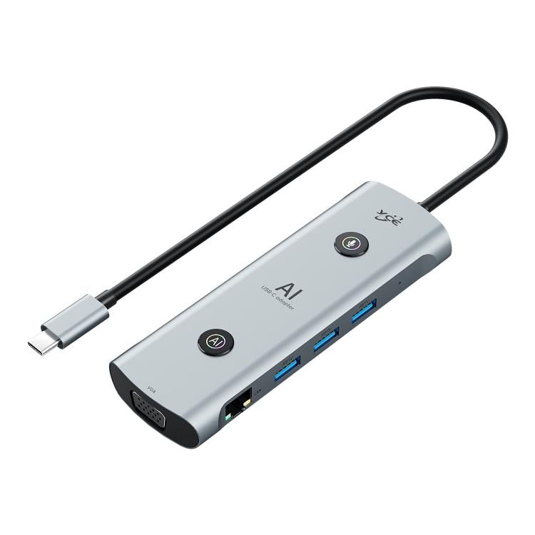 YCE V172 12 in 1 USB-C / Type-C HUB Adapter AI Docking Station, V172
