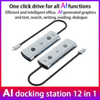 YCE V172 12 in 1 USB-C / Type-C HUB Adapter AI Docking Station, V172