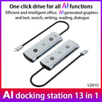 YCE V261 13 in 1 USB-C / Type-C HUB Adapter AI Docking Station, V261