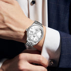 OLEVS 3629 Men Diamond Bezel Luminous Waterproof Quartz Watch