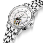 OLEVS 7036 Women Starry Sky Disk Luminous Skeleton Mechanical Watch