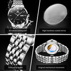 OLEVS 7048 Men Diamond Dual Calendar Mechanical Watch