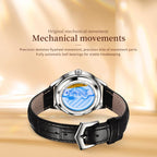 OLEVS 7039 Women Sun Moon Star Luminous Waterproof Mechanical Watch