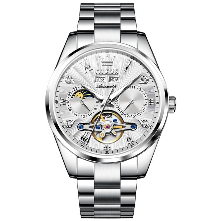 OLEVS 7028 Men Multifunctional Luminous Waterproof Mechanical Watch