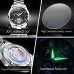 OLEVS 7028 Men Multifunctional Luminous Waterproof Mechanical Watch