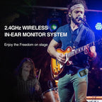 M6S Stereo Wireless In-Ear Monitor System 2.4G Transmitter & Receiver