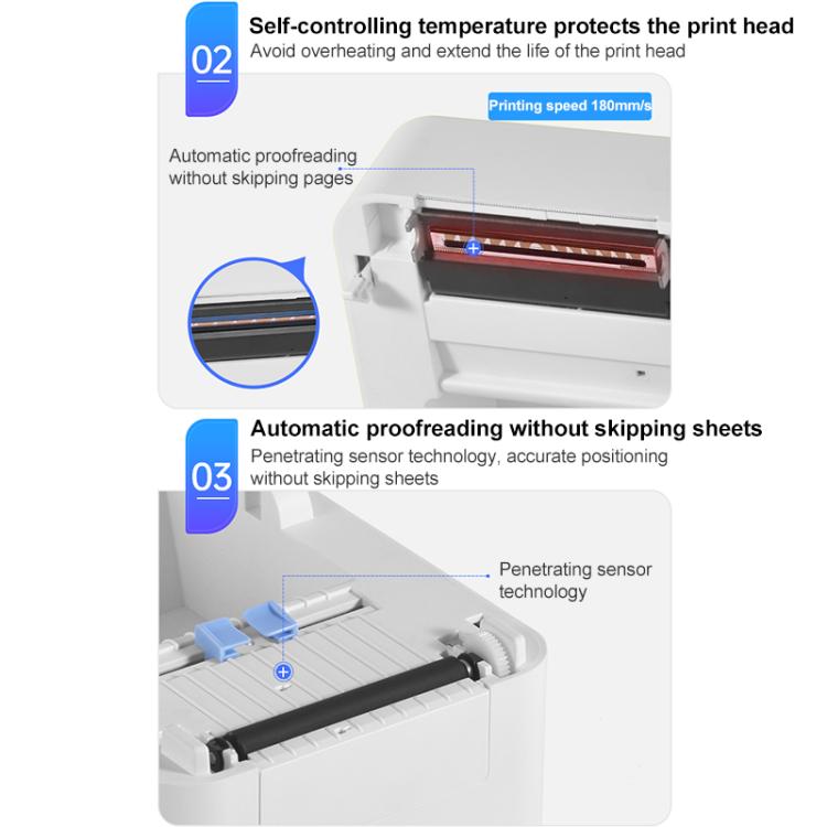 HPRT D35 Bluetooth Version Express Electronic Waybill Printer, EU Plug, AU Plug, UK Plug, US Plug
