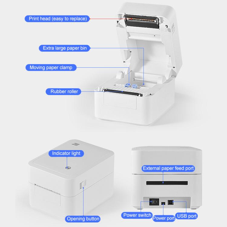 HPRT D35 Bluetooth Version Express Electronic Waybill Printer, EU Plug, AU Plug, UK Plug, US Plug