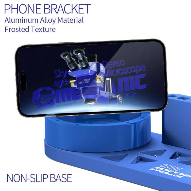 Mechanic R11 Tweezer / Screwdriver Aluminum Alloy Storage Rack with Phone Holder Function, Mechanic R11