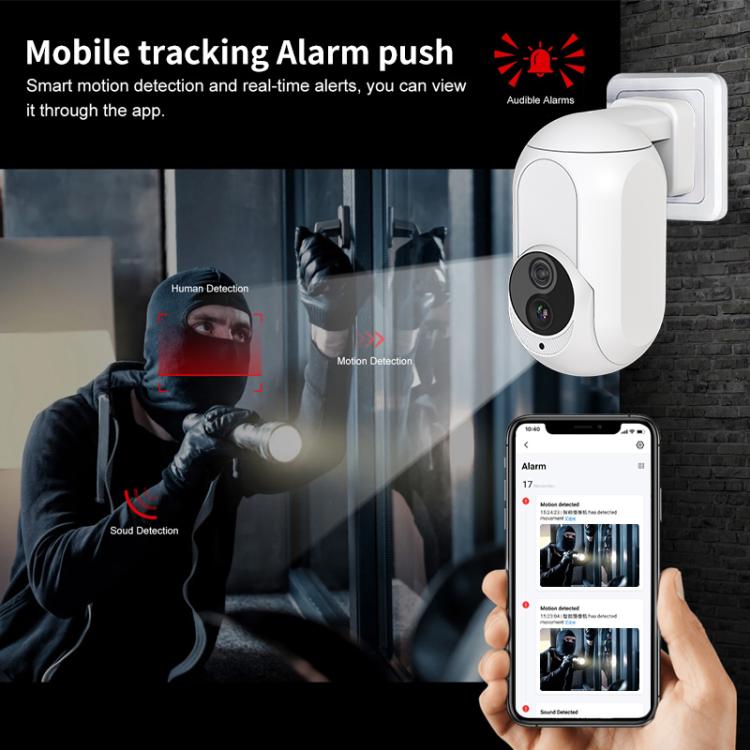 Home Socket Type WiFi Surveillance Camera Support Night Vision & Two-way Intercom, US Plug