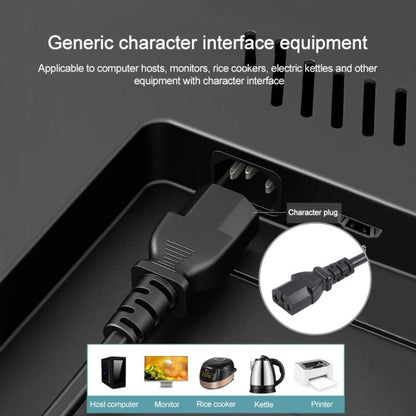 EU Plug Computer PC Power Cord 3 Pin Cable 0.5 Square, 1.8m x 0.5