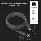 Type-C to DC 5.5x2.1mm 100W Computer Charging Adapter, 0.5m, 2m, 3m, 5m, 10m