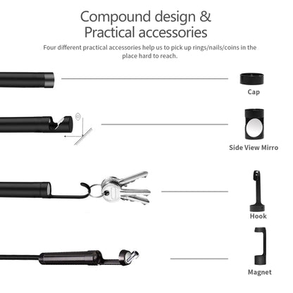5.5mm 1080P IP68 Waterproof 4.3 inch Screen Single Camera Digital Endoscope, 7m, 5m, 2m