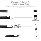 8mm 1080P IP68 Waterproof 4.3 inch Screen Dual Camera Digital Endoscope, 5m, 2m
