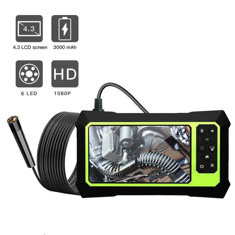 8mm 1080P IP68 Waterproof 4.3 inch Screen Dual Camera Digital Endoscope, 5m, 2m