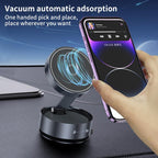 Q12 Foldable Vacuum MagSafe Magnetic Suction Cup Phone Holder, Q12(Black), Q12(Silver)