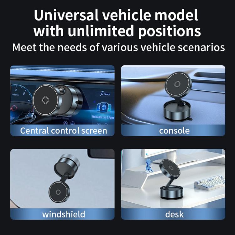 Q12 Foldable Vacuum MagSafe Magnetic Suction Cup Phone Holder, Q12(Black), Q12(Silver)