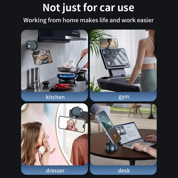 Q12 Foldable Vacuum MagSafe Magnetic Suction Cup Phone Holder, Q12(Black), Q12(Silver)