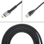 2m RJ45 to USB-C / Type-C High Speed Network Card Ethernet Cable, Type-C