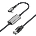 2m RJ45 to USB-C / Type-C Side Bend High Speed Network Card Ethernet Cable, Type-C Side Bend