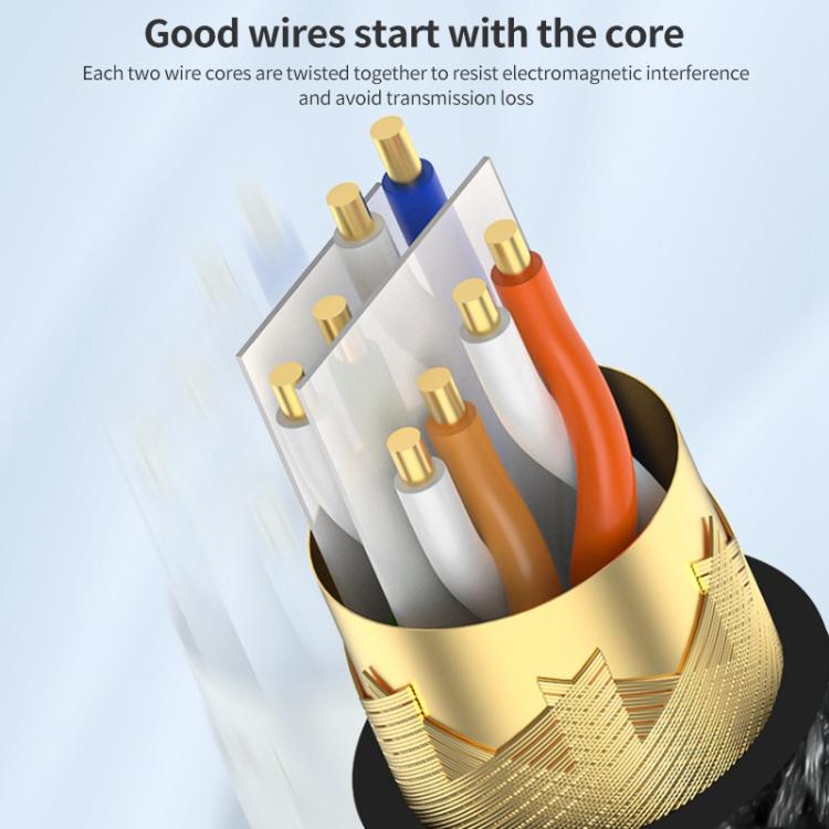 2m RJ45 to USB-C / Type-C Side Bend High Speed Network Card Ethernet Cable, Type-C Side Bend