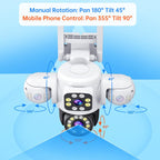 2MP HD 360 Degree Panorama 3 Lens IP66 Waterproof Wireless WiFi Camera, 15 Days Memory Card, 30 Days Memory Card