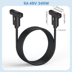 USB4 Type-C Female Ear to Type-C Female Ear Screw Fixed Panel Extension Cable, 0.3m, 0.6m, 1m, 1.8m