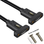 USB4 Type-C Female Ear to Type-C Female Ear Screw Fixed Panel Extension Cable, 0.3m, 0.6m, 1m, 1.8m