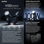 Godox V100 Round Head TTL Flash Speedlite, For Canon, For Nikon, For Sony, For FUJIFILM, For Olympus