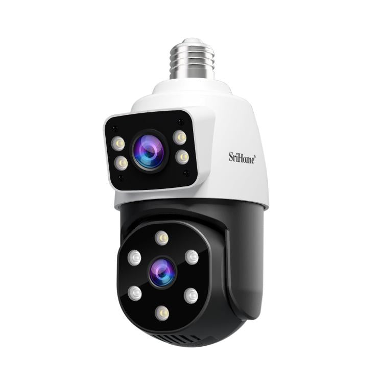 SriHome SH068 E27 4MP HD Dual Lens Light Bulb Camera Outdoor IP66 Waterproof, SH068