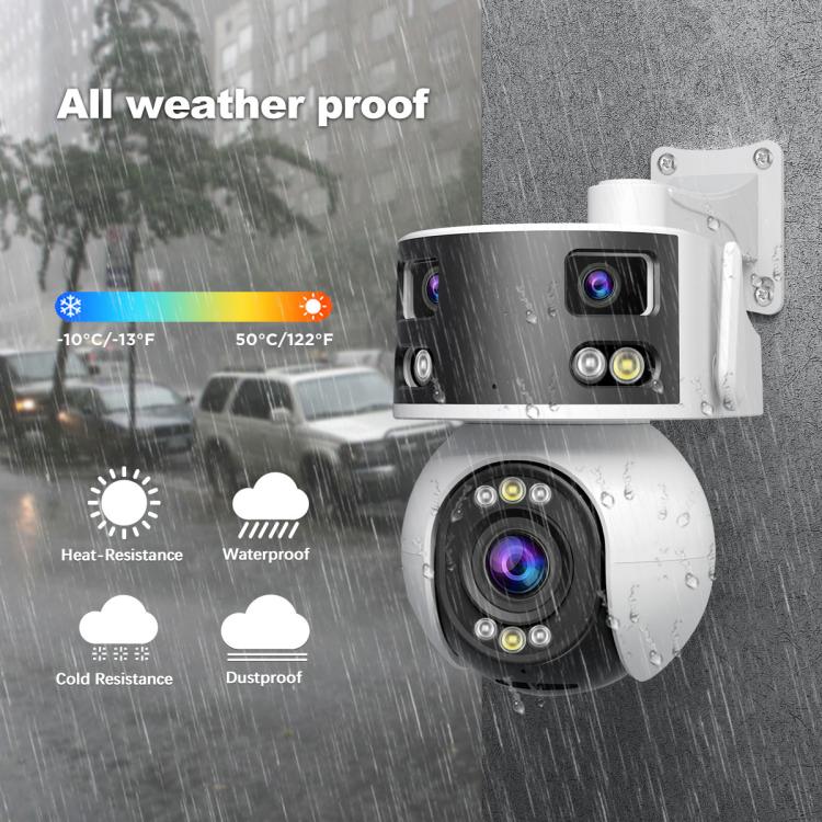 SriHome SH055 8MP HD Multi-lens 5X Optical Zoom Lens Panoramic PTZ Dome Camera, SH055