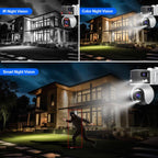 SriHome SH055 8MP HD Multi-lens 5X Optical Zoom Lens Panoramic PTZ Dome Camera, SH055