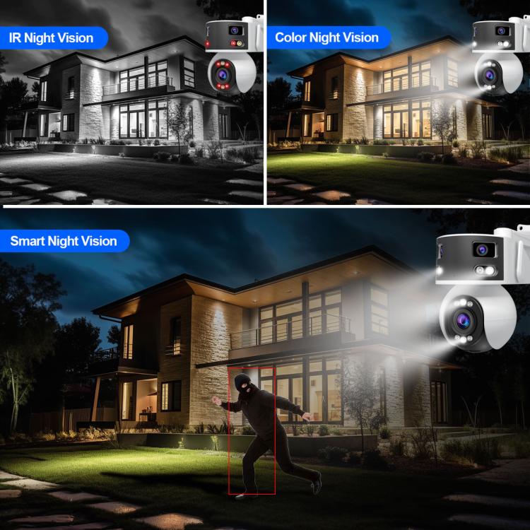 SriHome SH055B 8MP HD Multi-lens Super Wide Angle Panoramic PTZ Dome Camera, SH055B
