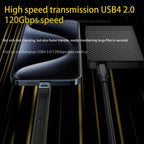 240W 8K 80Gbps USB-C / Type-C to USB-C / Type-C For Thunderbolt 5 Full Function FPC Cable Data Cable