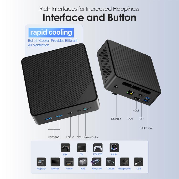 GXMO N15 Windows 11 Mini PC, Intel ADL-N N150 4-Core Processor, 8GB+256GB, 16GB+512GB