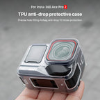 Body Soft TPU Protective Case with Lens Cover, For Insta360 Ace / Ace Pro / Pro 2, For Insta360 GO 3S