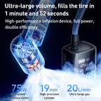 MOMAX CR16D 1-Move Support Car Digital Display Portable Smart Electric Wireless Air Pump