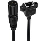 XLR 5 Pin Male to RJ45 Female Audio Cable, Length: 30cm, Male to RJ45 Female