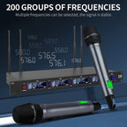 XTUGA M6604S-H Diversity Wireless Microphone System 4 Channel UHF Handheld Microphone, M6604S-H