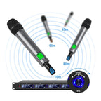 XTUGA M6604S-H Diversity Wireless Microphone System 4 Channel UHF Handheld Microphone, M6604S-H