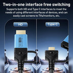 YCE-V292 2 in 1 Type-C to Type-C and HDMI2.0 Adapter Cable, Length: 1.8m