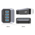 ORICO M3U3-4A 4 in 1 Type-C to USB 3.2 Docking Hub, M3U3-4A