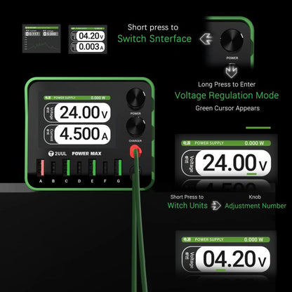 2UUL PC01 POWER MAX 200W Multi-Port Charger Adjustable Voltage Power Supply, US Plug, EU Plug