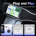 USB Wired to Wireless Car CarPlay Box Adapter, with Type-C Adapter, Flower Shape