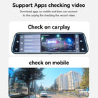 Yesido KM24 9.66 inch HD Image Reversing Assist CarPlay Streaming Rearview Mirror Dash Cam, KM24