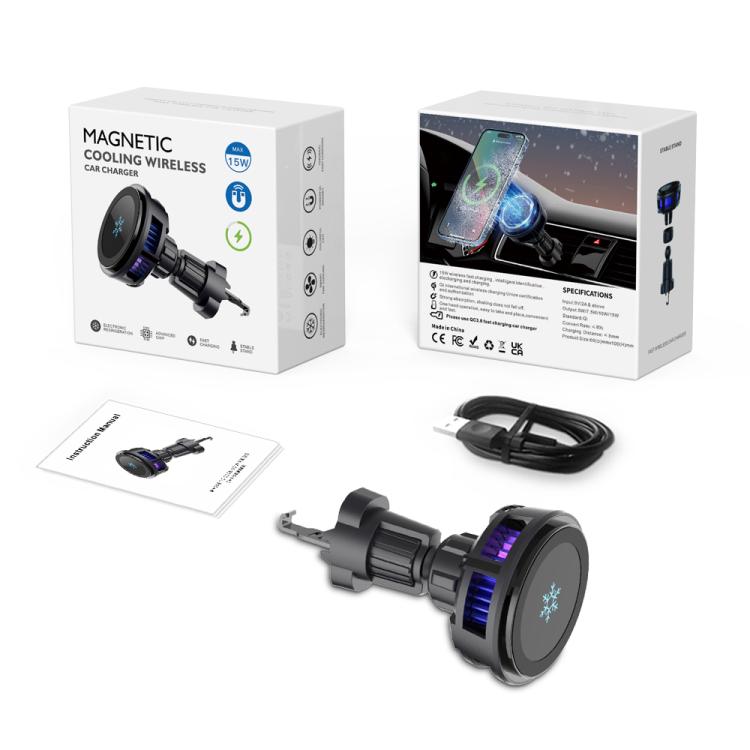 Q7 RGB Semiconductor Heat Dissipation 15W Car Wireless Charger Phone Holder, Q7