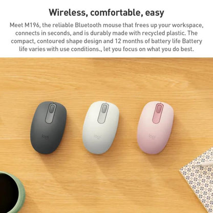 Logitech M196 1000DPI Bluetooth Wireless Mouse, M196
