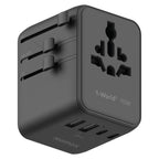 MOMAX UA22 1-World2 70W Dual AC Mini GaN Global Travel Fast Charging Socket, UA22(Black), UA22(Desert Gold)