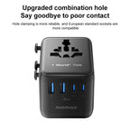 MOMAX UA22 1-World2 70W Dual AC Mini GaN Global Travel Fast Charging Socket, UA22(Black), UA22(Desert Gold)