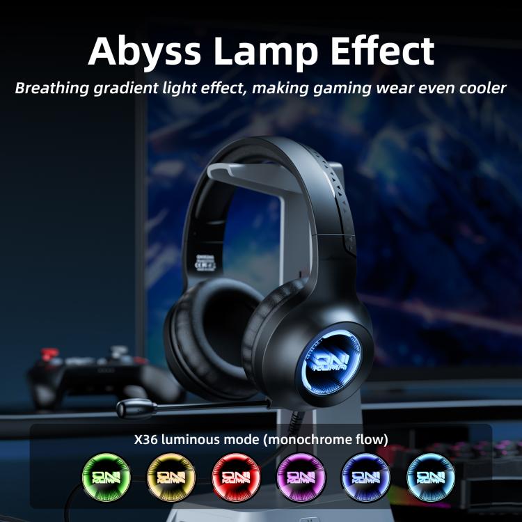 ONIKUMA X36 Abyss Lamp Effect 40mm Custom Drive Unit Game Headphones